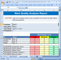 Mark Quality Report Sample